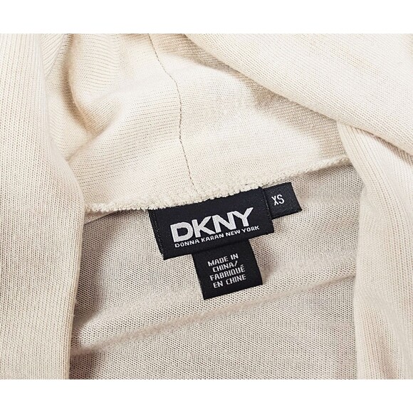 DKNY Womens Beige Cardigan Knit Sweater Open Front Long Sleeve Sz XS - Picture 7 of 10